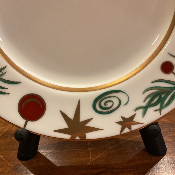 COPY  RARE!! New Tiffany & Co. Plate 1997 Ornaments Pattern Christmas Dessert - Picture 5 of 10